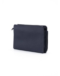 Pochette en cuir bleu marine Coach