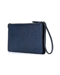 Pochette en cuir bleu marine Salvatore Ferragamo