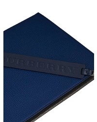 Pochette en cuir bleu marine Burberry