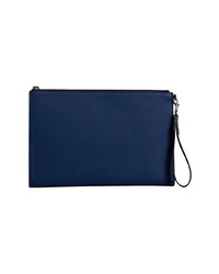 Pochette en cuir bleu marine Burberry