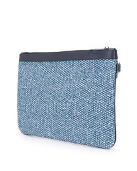 Pochette en cuir bleue Jimmy Choo