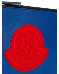 Pochette en cuir bleue Moncler