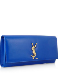 Pochette en cuir bleue Saint Laurent