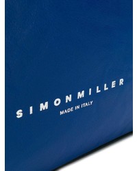 Pochette en cuir bleue Simon Miller