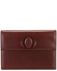 Pochette en cuir bordeaux