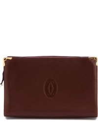 Pochette en cuir bordeaux