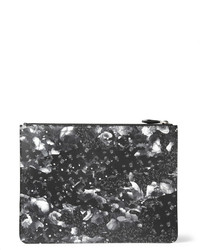Pochette en cuir camouflage gris foncé Givenchy