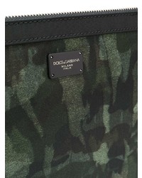 Pochette en cuir camouflage noire Dolce & Gabbana
