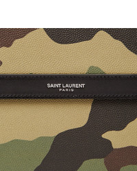 Pochette en cuir camouflage olive Saint Laurent