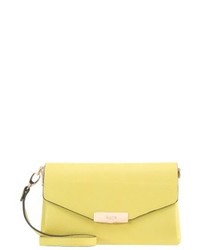 Pochette en cuir chartreuse Dune London