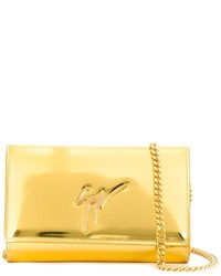 Pochette en cuir dorée Giuseppe Zanotti Design