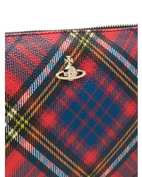 Pochette en cuir écossaise rouge Vivienne Westwood