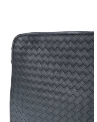 Pochette en cuir gris foncé Bottega Veneta