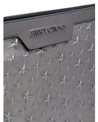 Pochette en cuir grise Jimmy Choo
