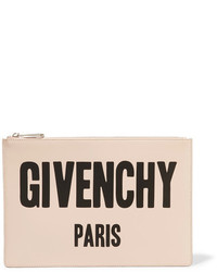 Pochette en cuir imprimée beige Givenchy