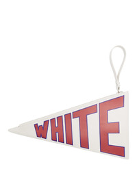 Pochette en cuir imprimée blanche Off-White