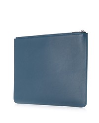 Pochette en cuir imprimée bleu marine Givenchy