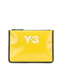 Pochette en cuir imprimée jaune Y-3