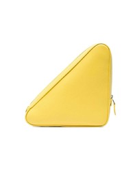 Pochette en cuir imprimée jaune Balenciaga