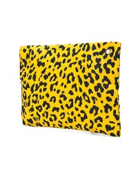 Pochette en cuir imprimée léopard jaune Dvf Diane Von Furstenberg
