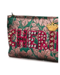 Pochette en cuir imprimée multicolore Dolce & Gabbana