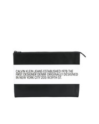 Pochette en cuir imprimée noire et blanche Calvin Klein Jeans