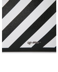 Pochette en cuir imprimée noire et blanche Off-White