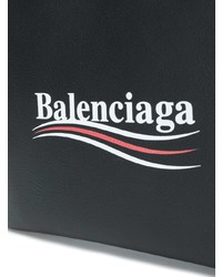 Pochette en cuir imprimée noire et blanche Balenciaga