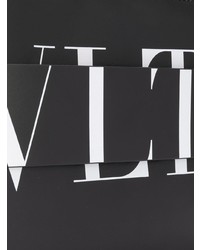 Pochette en cuir imprimée noire et blanche Valentino