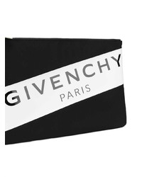 Pochette en cuir imprimée noire et blanche Givenchy