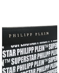 Pochette en cuir imprimée noire et blanche Philipp Plein