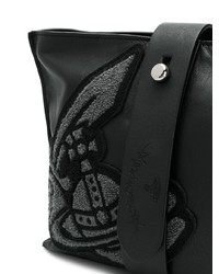 Pochette en cuir imprimée noire Vivienne Westwood Anglomania