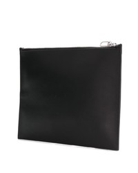 Pochette en cuir imprimée noire Kenzo