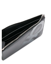 Pochette en cuir imprimée noire Salvatore Ferragamo