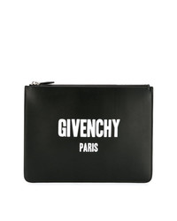 Pochette en cuir imprimée noire Givenchy