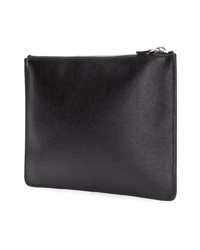 Pochette en cuir imprimée noire DSQUARED2