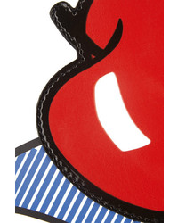 Pochette en cuir imprimée noire RED Valentino