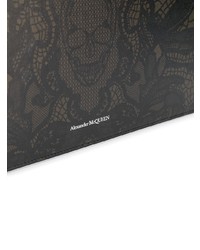 Pochette en cuir imprimée noire Alexander McQueen