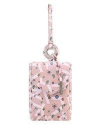 Pochette en cuir imprimée rose Jil Sander Navy