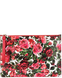 Pochette en cuir imprimée rouge Dolce & Gabbana