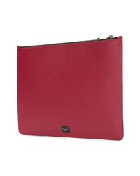 Pochette en cuir imprimée rouge Dolce & Gabbana