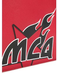 Pochette en cuir imprimée rouge McQ Alexander McQueen