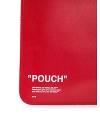 Pochette en cuir imprimée rouge Off-White