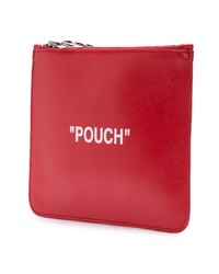 Pochette en cuir imprimée rouge Off-White