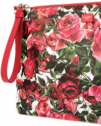 Pochette en cuir imprimée rouge Dolce & Gabbana