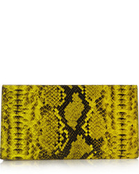 Pochette en cuir imprimée serpent jaune Stella McCartney