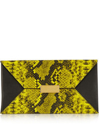 Pochette en cuir imprimée serpent jaune Stella McCartney