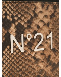 Pochette en cuir imprimée serpent marron N°21