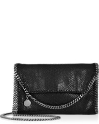 Pochette en cuir imprimée serpent noire Stella McCartney