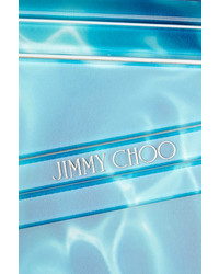 Pochette en cuir imprimée turquoise Jimmy Choo